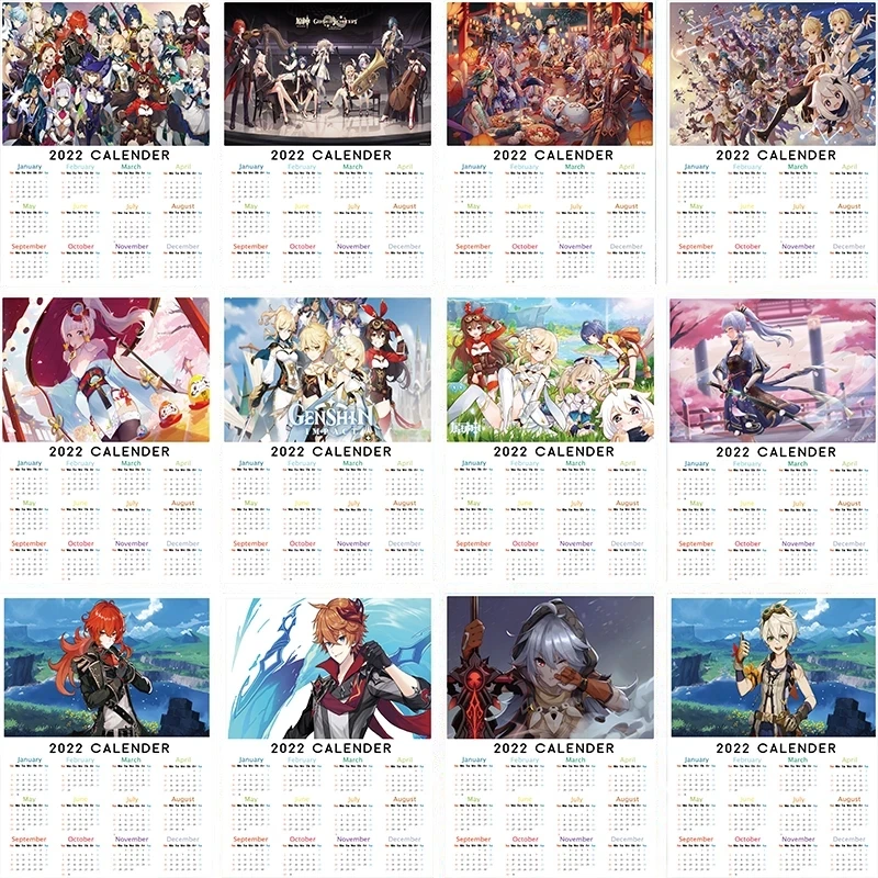 

Wall Art Home Decor Anime Genshin Impact Painting HD Print Modern Calendar Poster Kawaii Canvas Cuadros Modular Picture For Gift