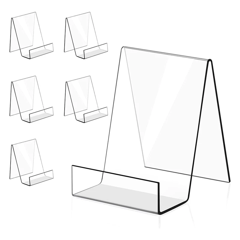 

Kili 6PACK Acrylic Book Stand Clear Acrylic Display Easel Holder For Displaying Picture Albums, Books, Music Sheets