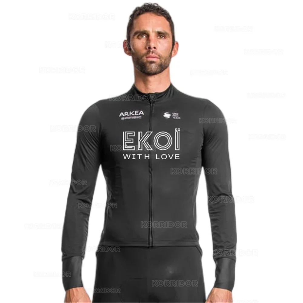 

EKOI WITH LOVE 2024 Long Sleeve Autumn Cycling Jersey Set Ropa Ciclismo Bicycle Clothing Suit MTB Jersey Road Bike Uniform