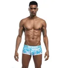 Трусы-боксеры мужские из хлопка, с принтом листьев