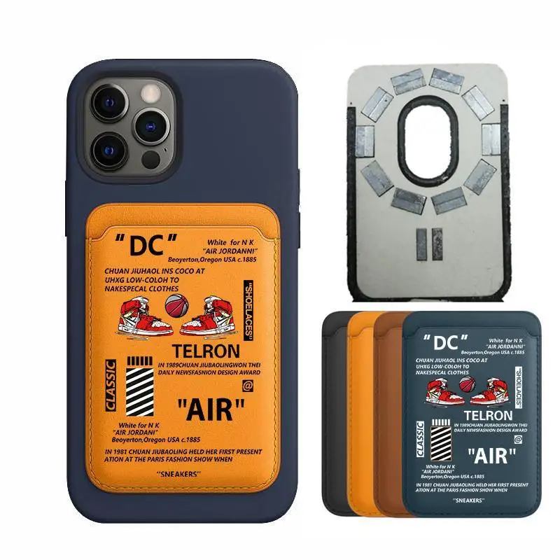 Off  Brand Basketball Pu Leather For Magsafe Magnetic Card Bag Wallet White Case For Iphone 12 13 14 Card Sneakers