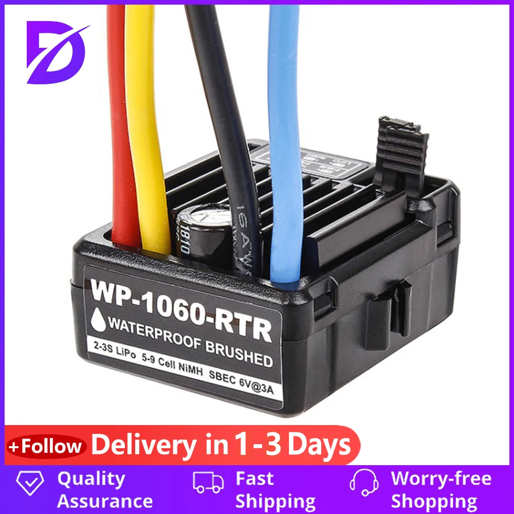 

WP-1060-RTR 60A матовый электронный регулятор скорости ESC для 1:10 RC Car Waterproof TRX-4 Axial scx10 II