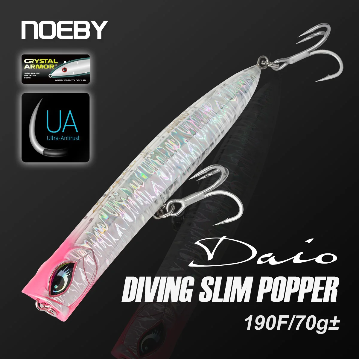 Фото Noeby Daio Diving Slim Popper Рыболовная приманка 190 мм 70 г ± Плавающий воблер Искусственная жесткая приманка для морской рыбалки на тунца №1