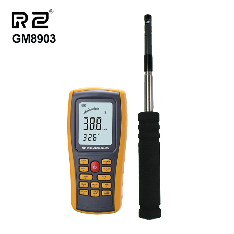 

Anemometer Wind Speed Gauge handheld Tool Measuring Instrument Temperature Measurement USB Interface RZ GM8903
