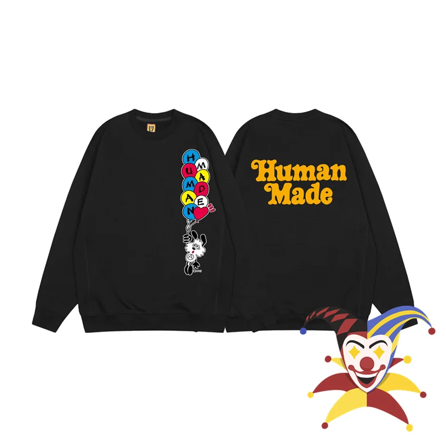 

Human Made Sweatshirts Men Women Cartoon Printing Crewneck Streetwear Hoodie