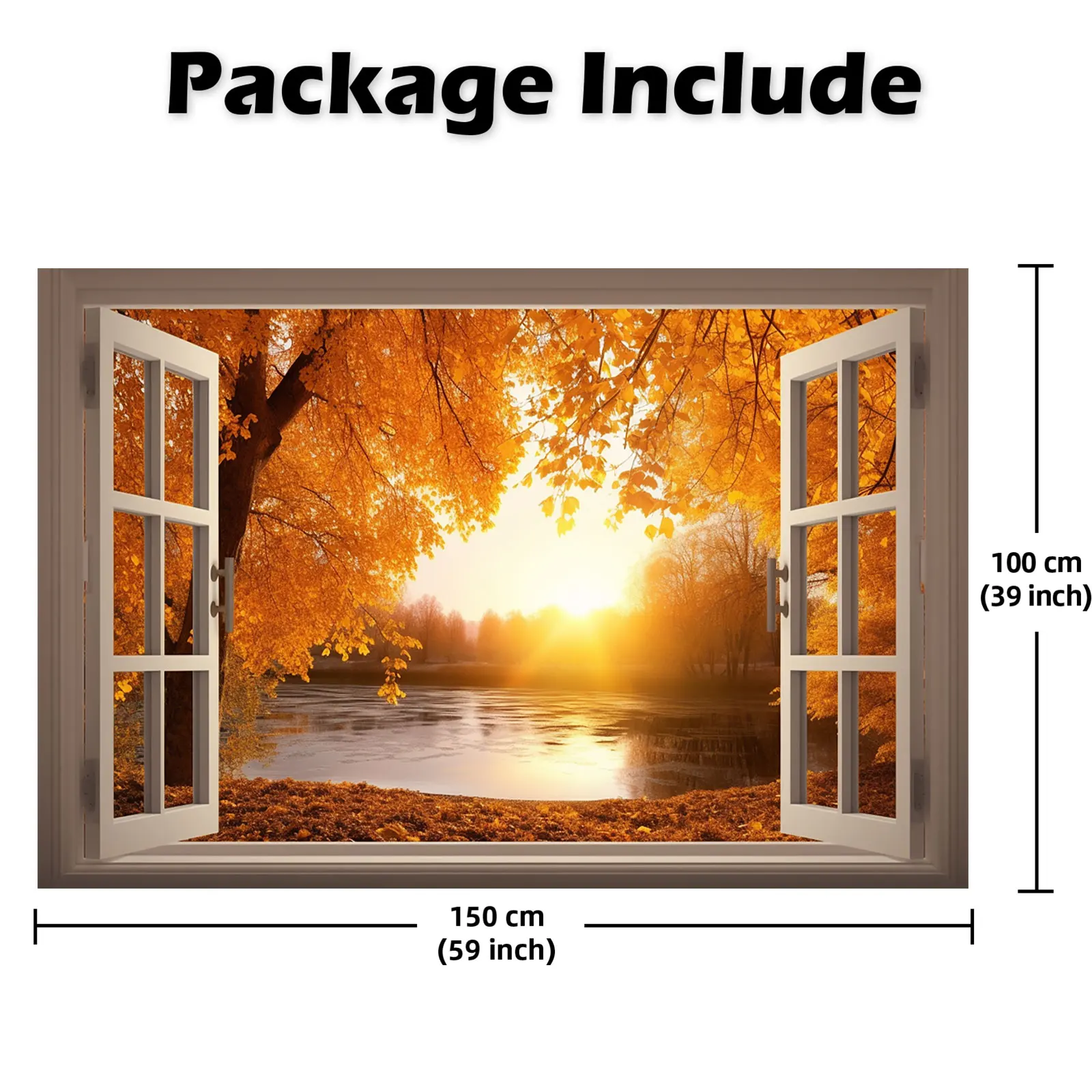 5 × 3 фута осенний баннер день благодарения фон восход солнца над озером Декор с