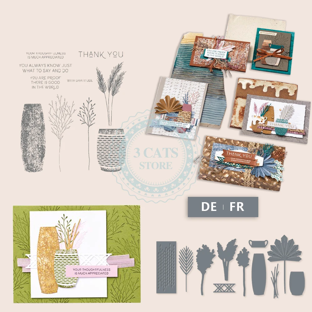 

MP743 New Reed plant Clear Stamps And Metal Cutting Dies For Diy Handmade Card Scrapbooking Press Decoration Craft Cut Dies