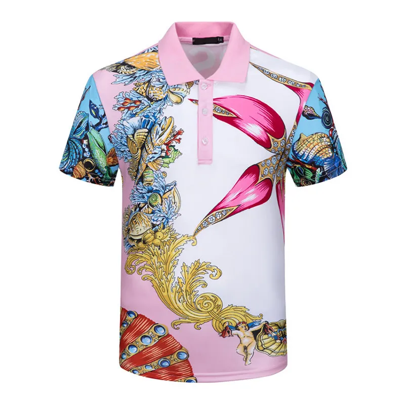 

NEW Retro Design T Shirts Man Tops Plant T Shirt Mens Clothing Palace Fashion Short Sleeve Tshirts Floral Printed POLO Tees P17