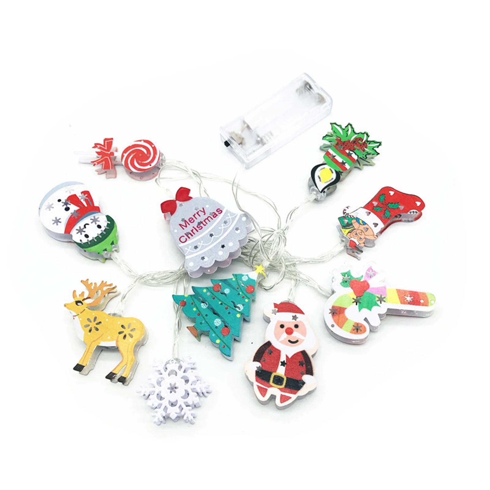 

10ft 20LEDs Santa Claus Xmas Tree String Lights Christmas Theme Lights Battery Powered for Xmas Party Bedroom Porch Decor