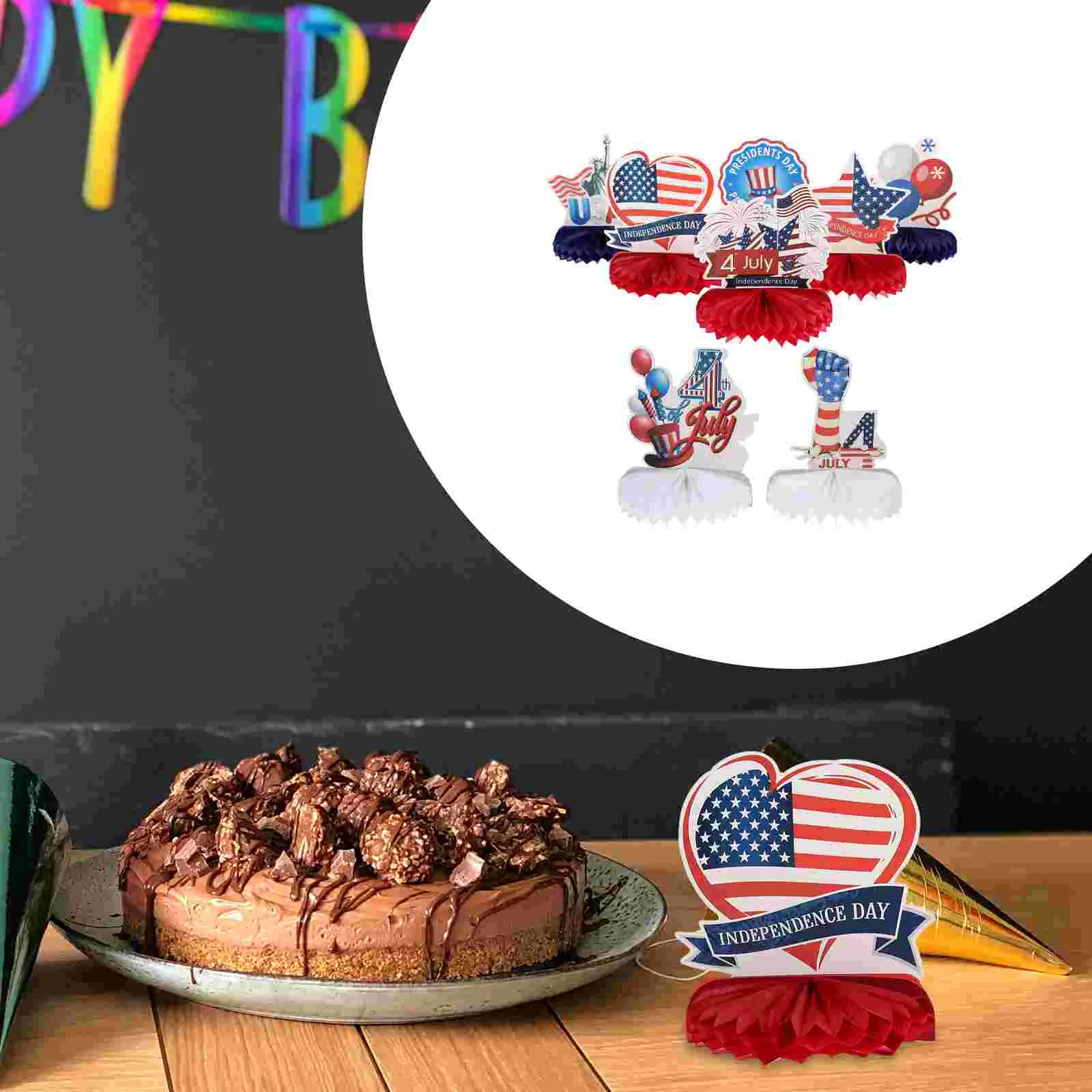 

8Pcs Independence Day Decoration Delicate Honeycomb Ornament Home Adorn