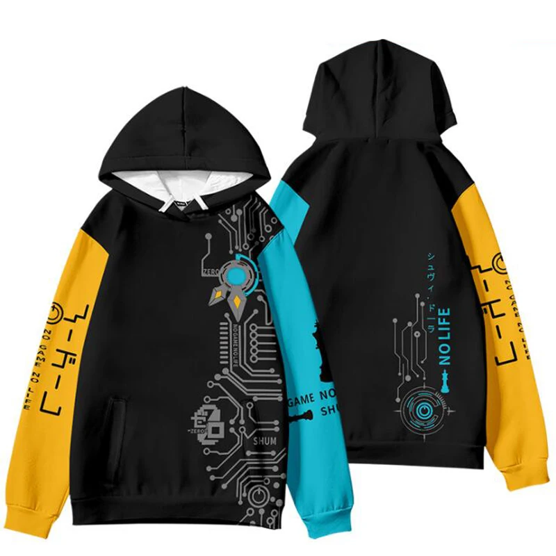

New Anime NO GAME NO LIFE Hoodie Cosplay Costume Oversized Sweatshirts Sora Shiro 3D Hoodies Uniform Men Women College Clothing