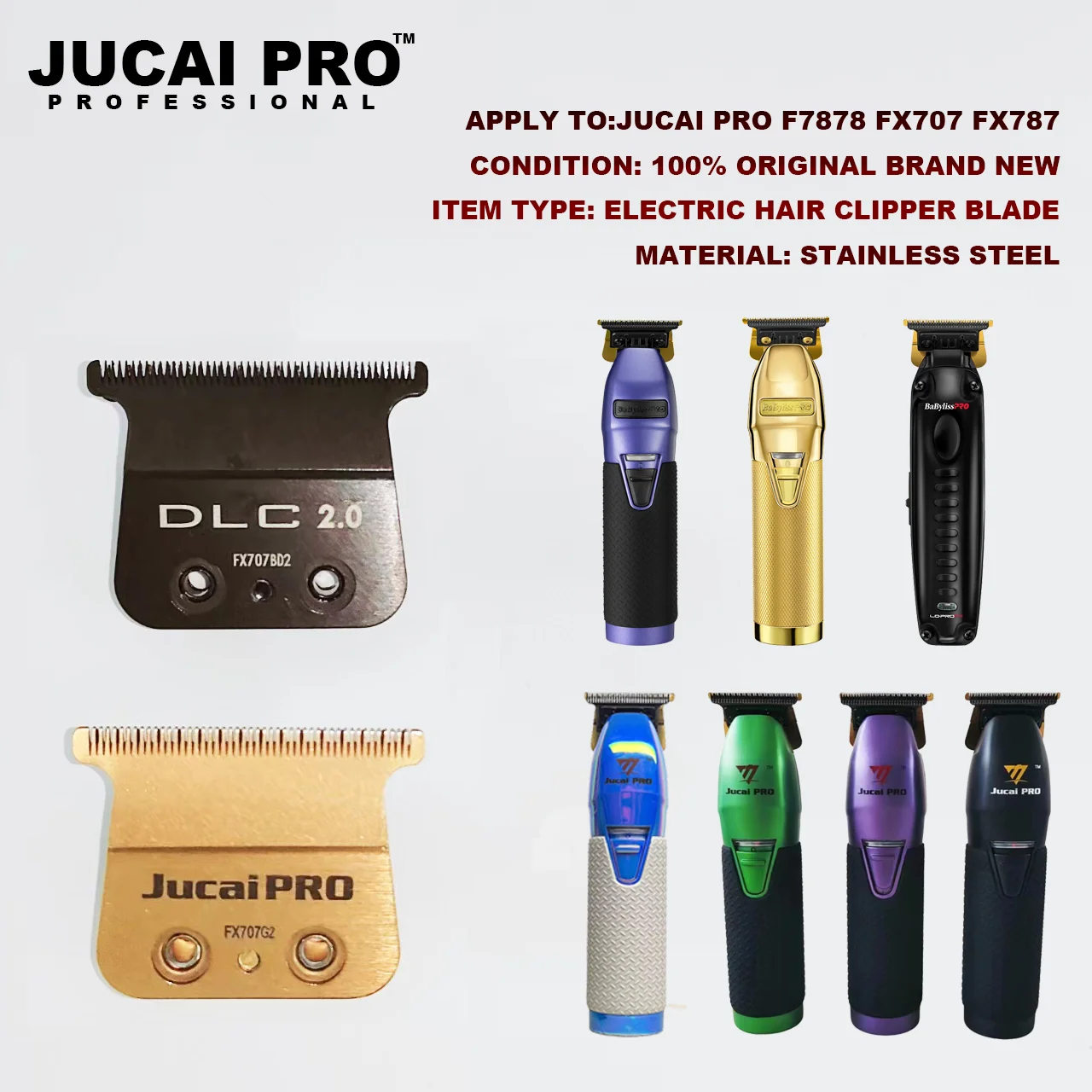 Babyliss BAB787 & JUCAI PRO F7878 Professional Barber Trim Barbershop Lence original replacement carbon steel knife head