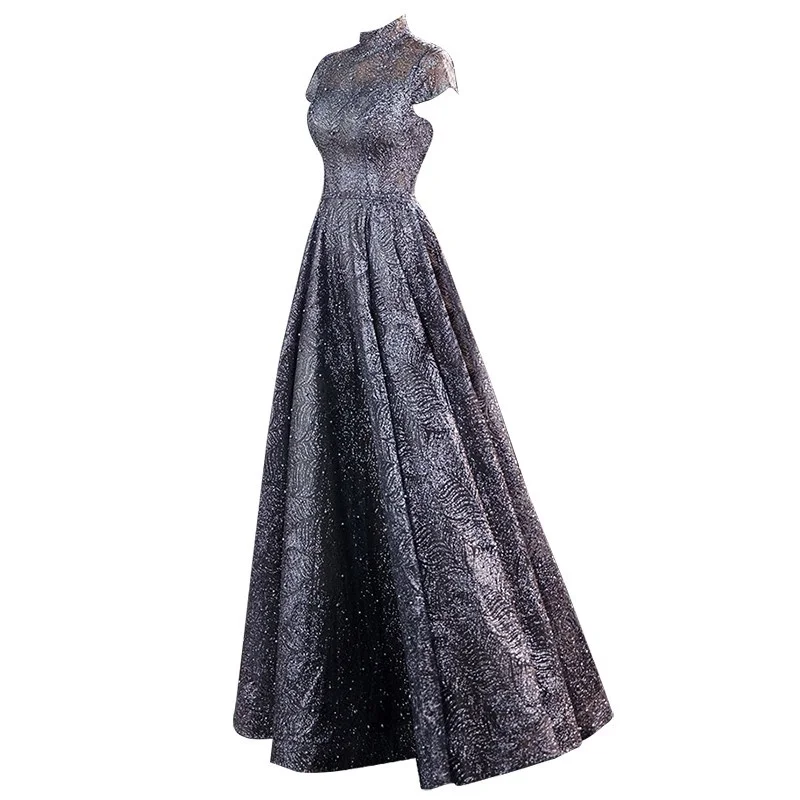 

Серебристое платье для ежегодного собрания, художественное платье для ведущего экзамена, соло, для хора, сценического представления, сваде...