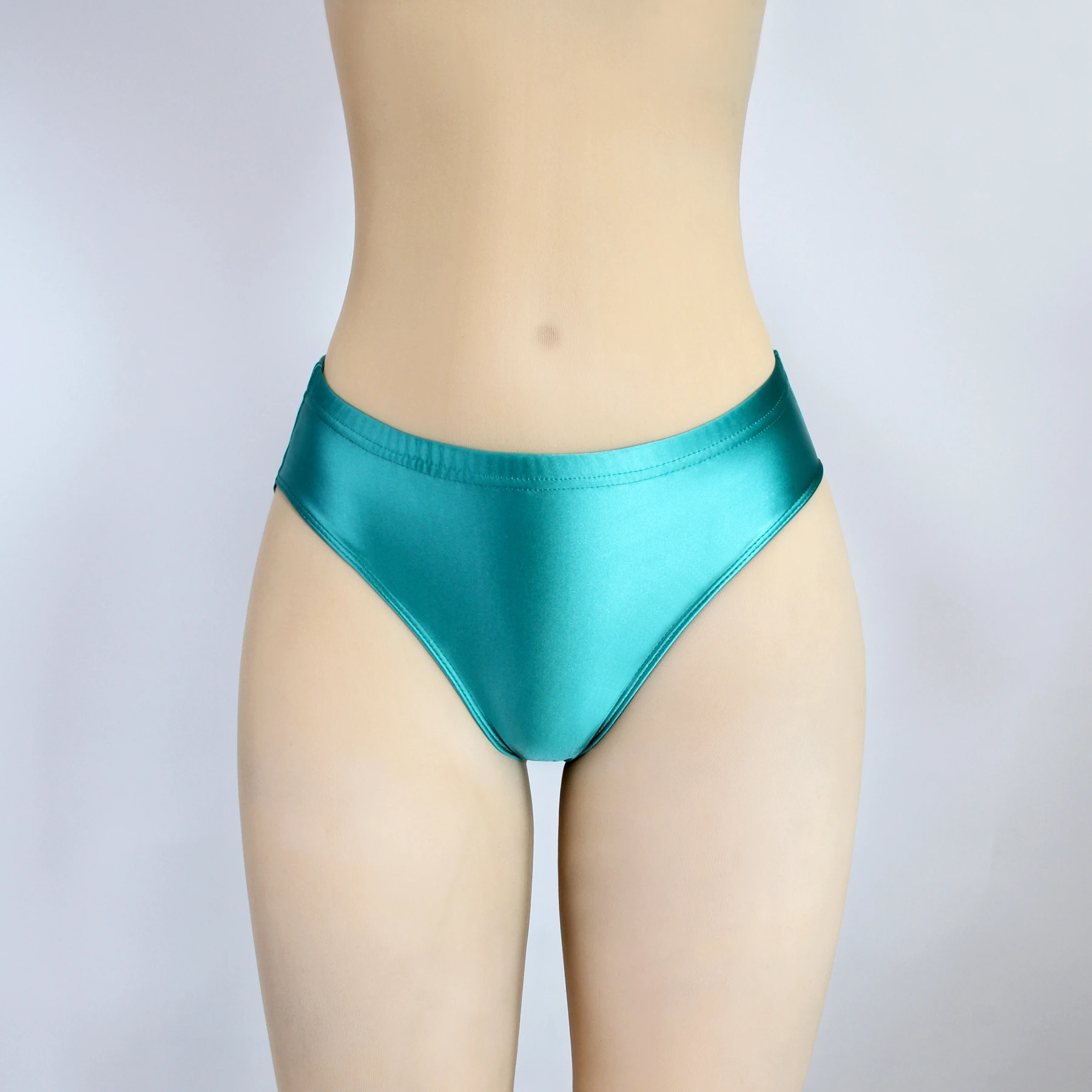 XCKNY new Sexy gloss Briefs Bikini Bottoms with Buttocks Silky Solid Bikini low-waisted Tights Underpants Oily swimming trunks