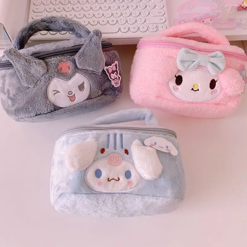 

Мультяшная Sanrioed My Melody Kuromi Kawaii плюшевая косметичка Ins Girl Heart Cinnamoroll большая сумка праздничные подарки