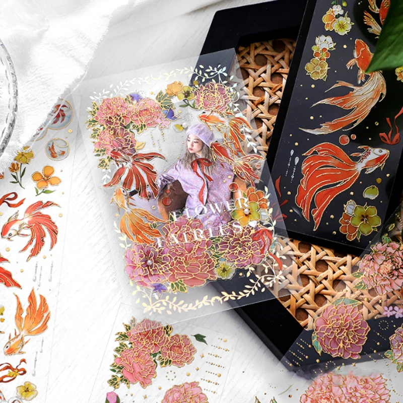 

Наклейки для домашних животных, серия «Падающие цветы», «сделай сам», скрапбукинг, журнал, креативный тренд, материал для учетной записи, де...