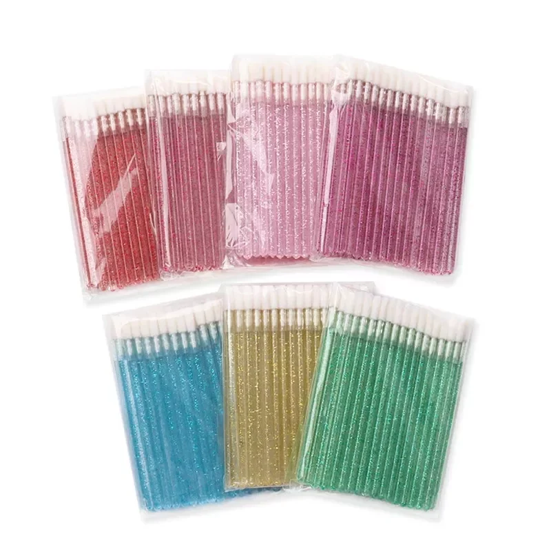 

pcs Disposable Lip Brush Crystal Makeups Brushes eyeLash Extension Mascara Applicator Lipstick Wands Cosmetic Make up Tools