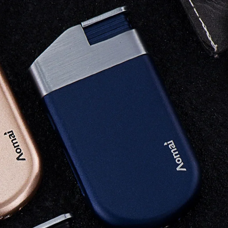 Креативная ультратонкая наклонная пожарная надувная зажигалка с синим пламенем