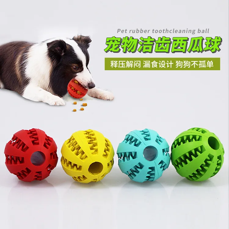 

Hot Selling New Pet Dog Toy Rubber Watermelon Tooth Cleaning Ball Grinding Anti Bite Leakage