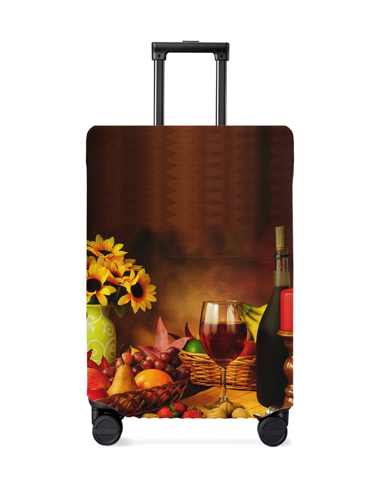 

Vintage Country Style Fruit Food Wine Travel Luggage Cover Elastic Baggage Cover Suitcase Case Dust Cover Travel Accessories