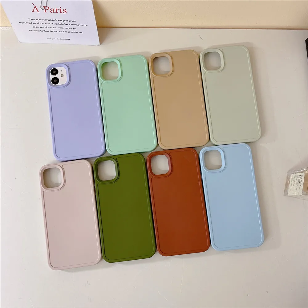

Lovebay Scrub Frameless Phone Cases For iPhone 14 13 11 12 Pro Max XS Max XR X 7 8 Plus Solid Color Matte Borderless Back Cover