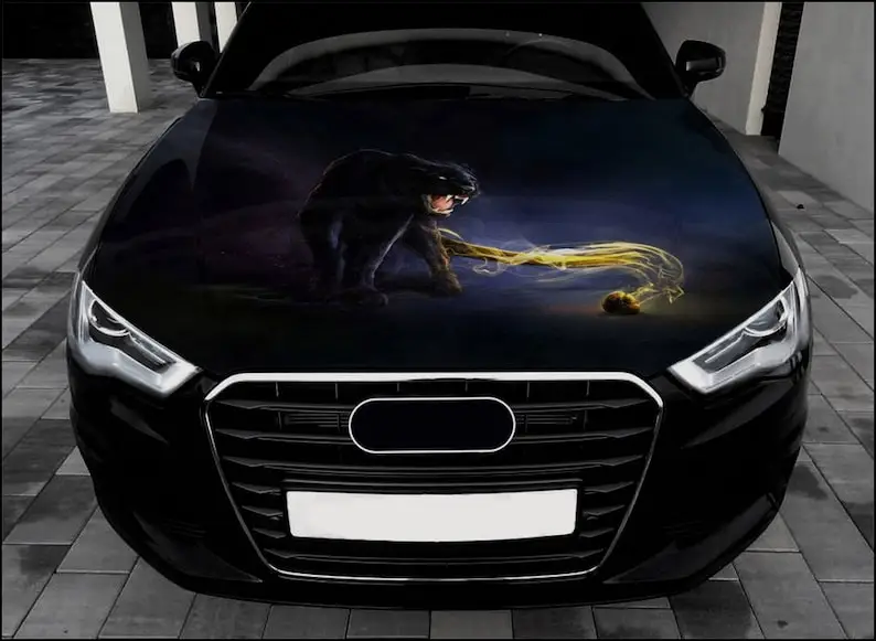 

Panther Car Hood Wrap Full Color Vinyl Decal Wild Cat Sticker