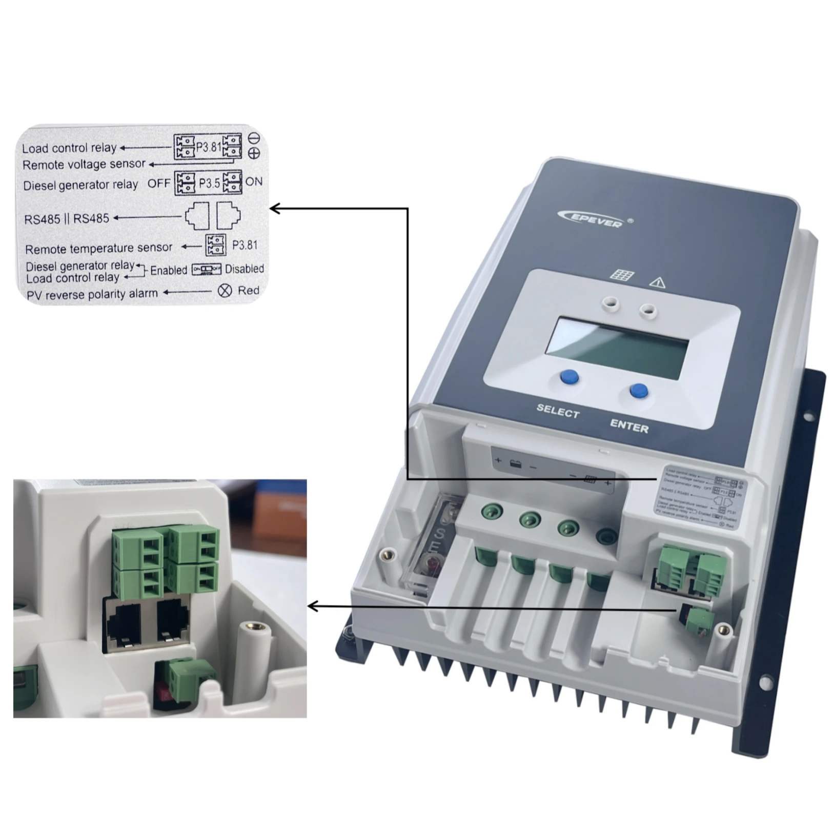 Контроллер заряда солнечной батареи 80A EPEVER MPPT 12 В 24 в 36 48 подходит для