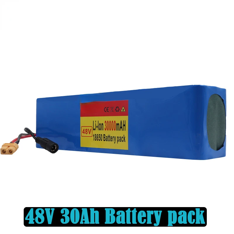 

New 48V 30Ah 1000watt 13S3P 18650 Battery Pack MH1 54.6v bike Electric bicycle battery Scooter with 25A discharge BMS XT60 plug