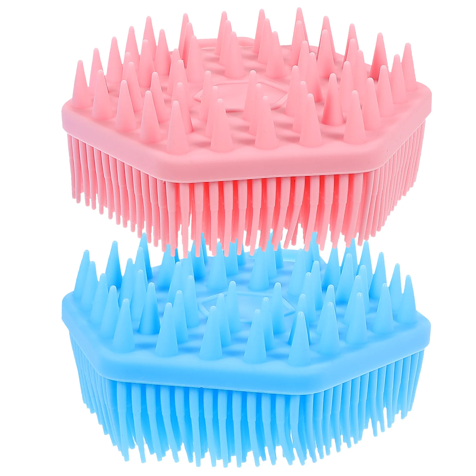 

2 Pcs Double Sided Body Brush Hair Scalp Massager Scrubber Exfoliator Shower Brushes Bathing Silica Gel Man