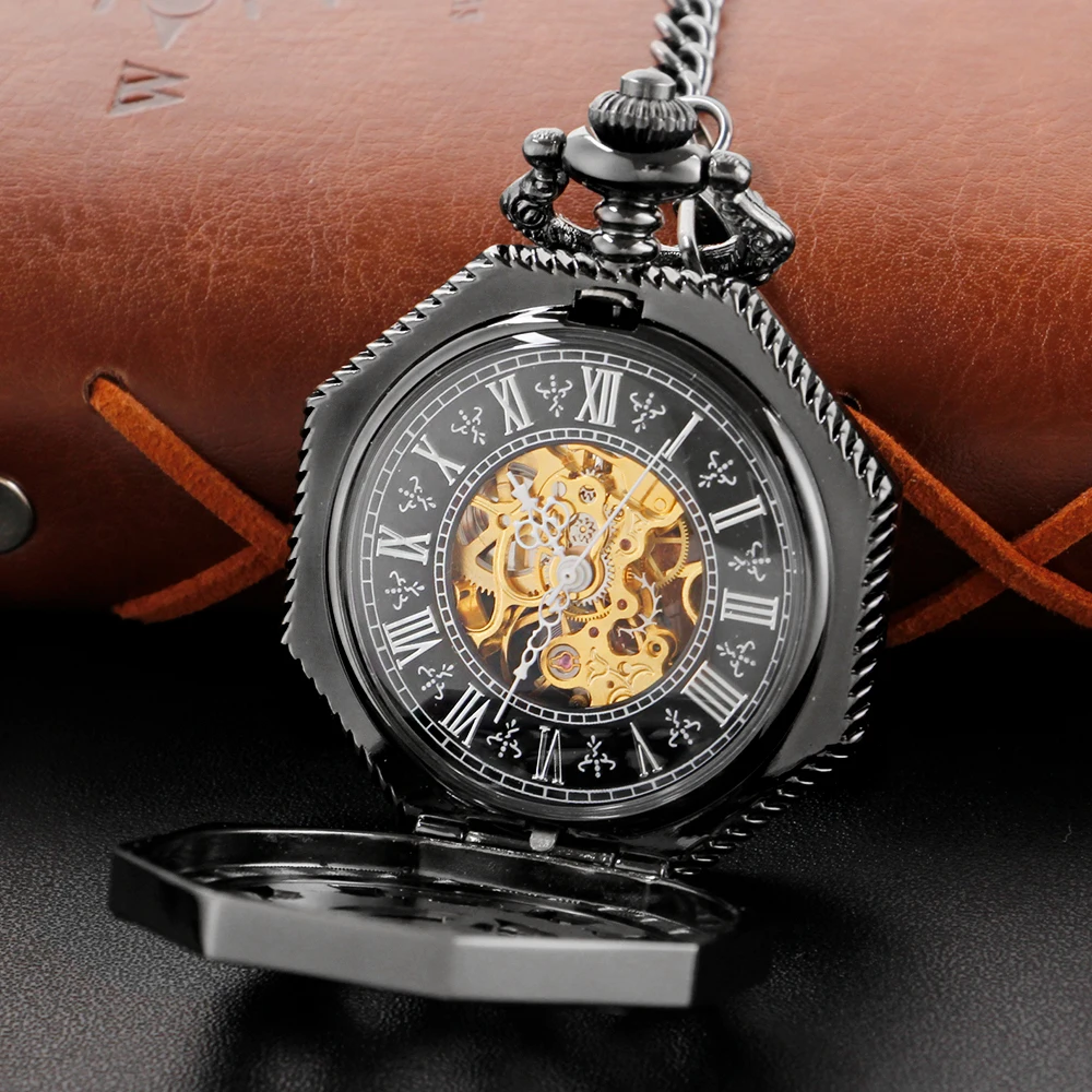 Cat Head Irregular Design Mechanical Pocket Watch High Quality Unisex Necklace Pendant Jewelry Gifts for Men and Women PJX1270