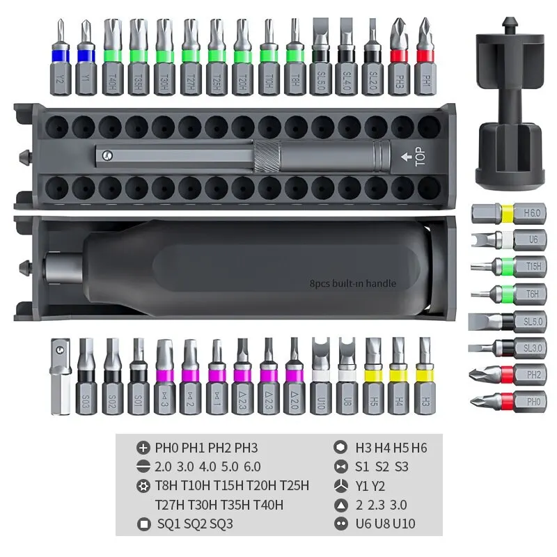 

Multifunction screwdriver set 43 in 1 S2 Philips slotted Precision Screw driver bit Mobile notebook maintenance tool hand tools