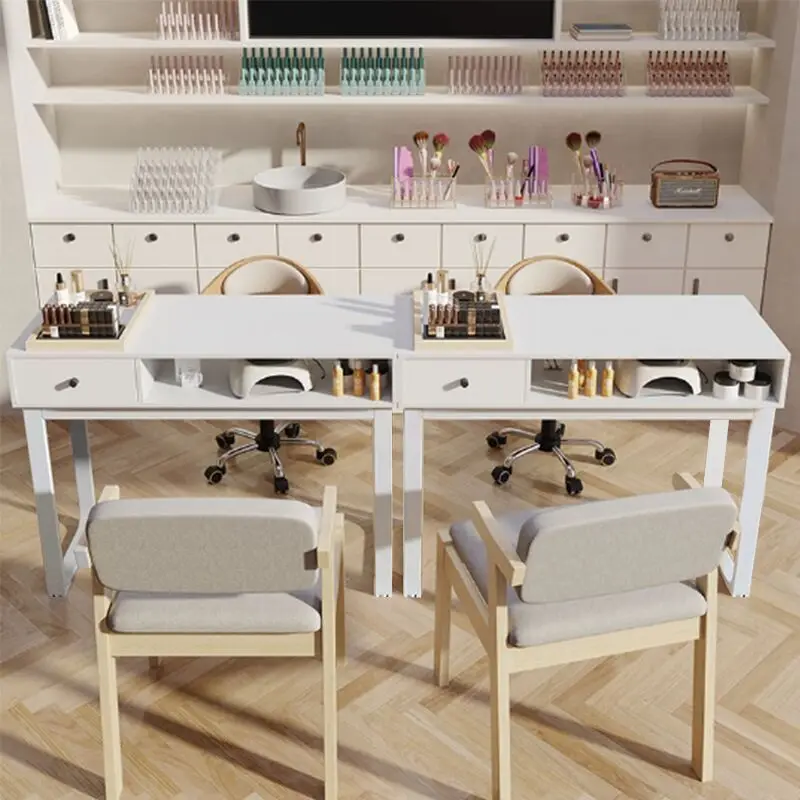 Профессиональный дизайнерский деревянный стол для ногтей японский хранения