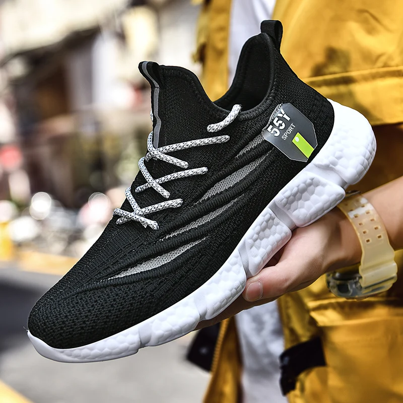 

Ultra Light Running Shoes Breathable Mesh Sports Shoes Flat Outdoor Soft Lace Up Sneakers Custom Logo Packing for Drop Shipping
