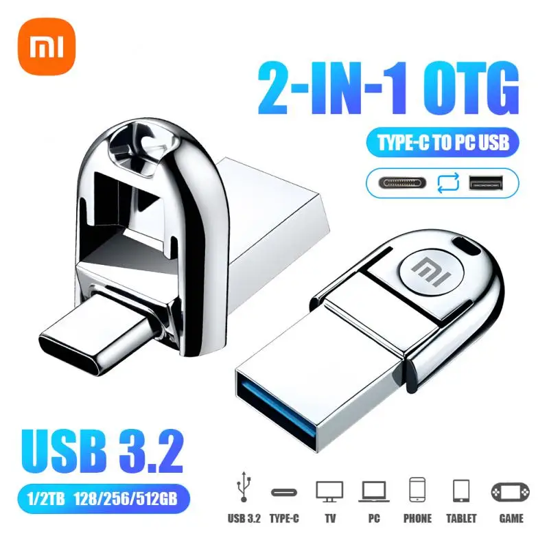 

Xiaomi USB 3.0 USB Flash Drive TYPE-C 2TB 1TB 512GB 256GB 128GB OTG Pen Drive Memory Stick Metal U Disk High Speed 3.0 Pendrive