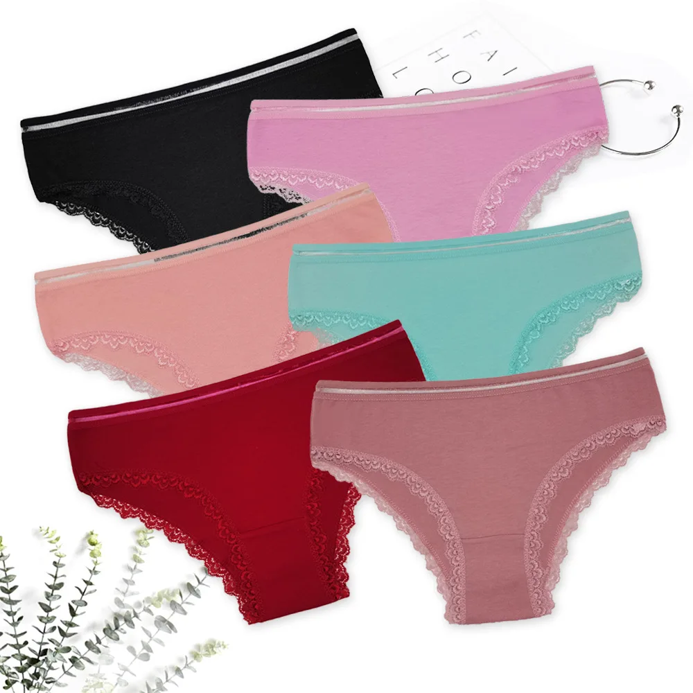 

12Pcs/Lot 2022 New Cotton Panties Women's Sexy Briefs Female Underwear Lingerie Ladies Solid Color Underpants Comfort Knickers