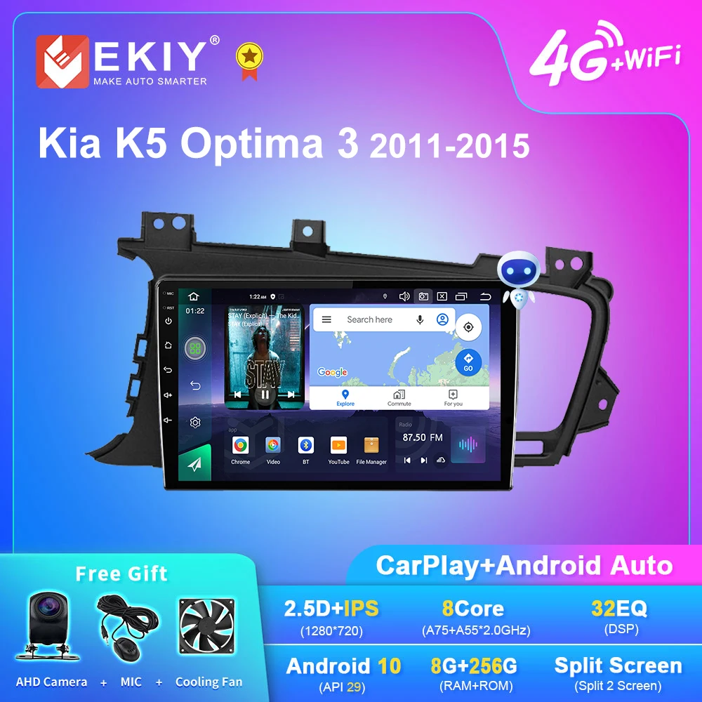 

EKIY Q7 Android Car Radio For Kia K5 Optima 3 2011-2015 Navi GPS 1280*720 DSP Carplay Multimedia Player Auto Stereo No 2din DVD