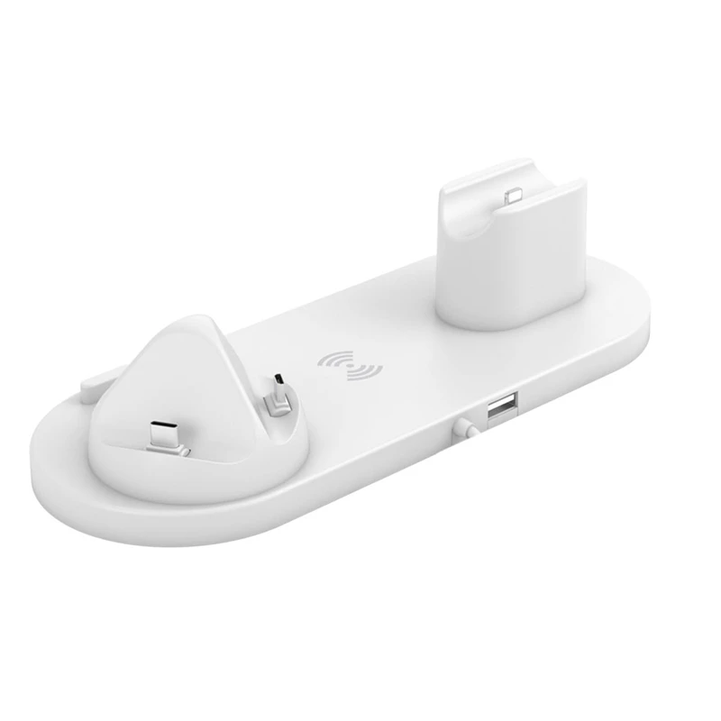 

4 In 1 Portable Wireless Fast Charger Station Multi-Function Wireless Earphone Charging Stand USB Charging Dock