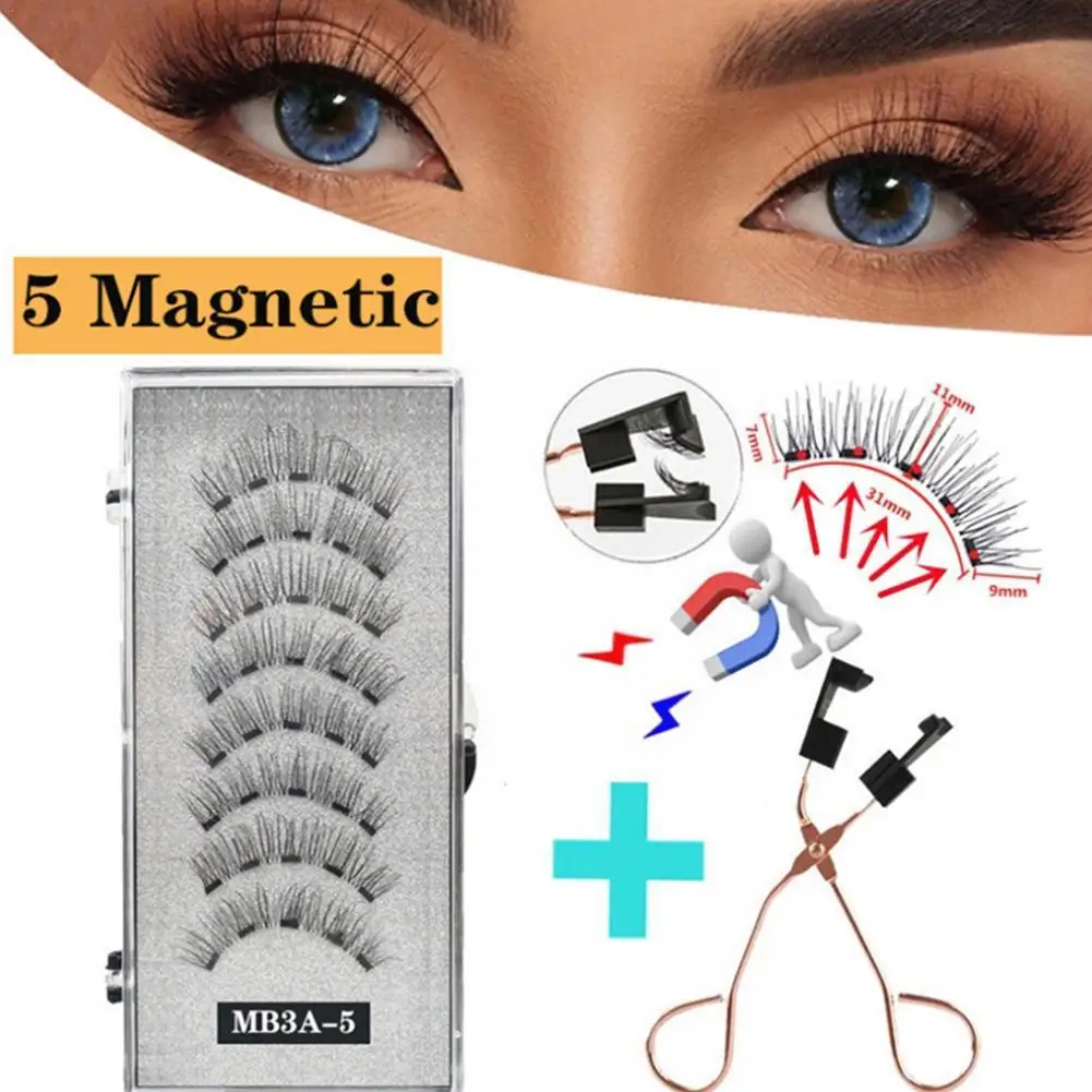 

Reusable Magnetic Eyelash Kit Magnetic Eyelashes Handmade Reusable Eyelashes Makeup Eyelashes Tweezers False Extended With H5H4