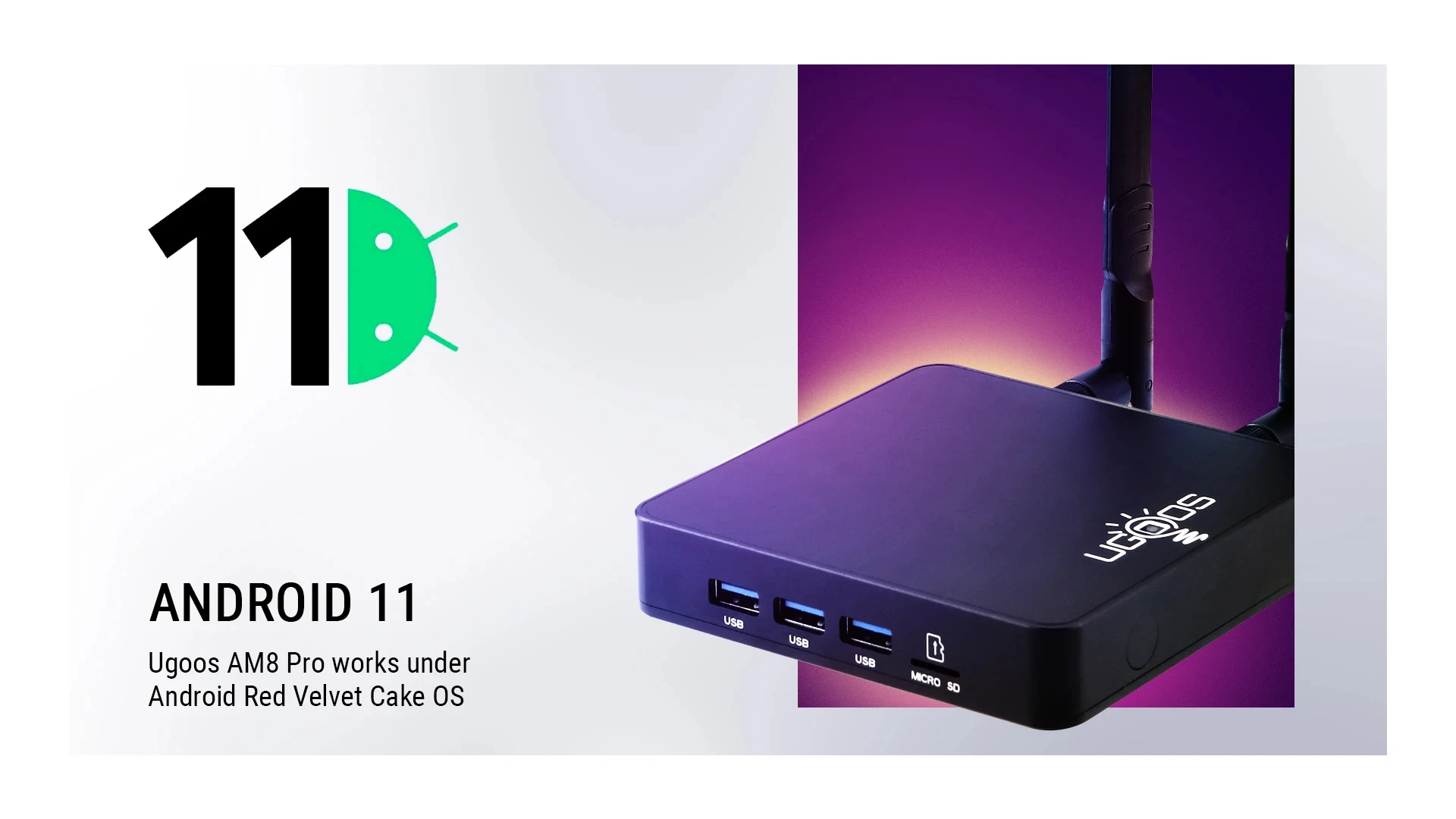 Оригинальная Smart TV Box Ugoos AM8 Pro Android 11 Amlogic S928X-J 8 ГБ 64 WiFi6 BT5.3 1000M AV1 Dolby