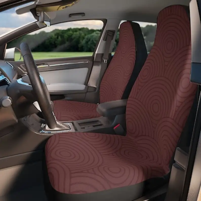 

Burgundy Circle Car Seat Covers | Custom