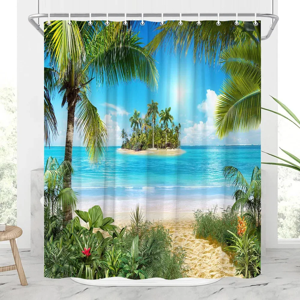 

JEJOMEAG Морской пейзаж штора для душа из полиэстера