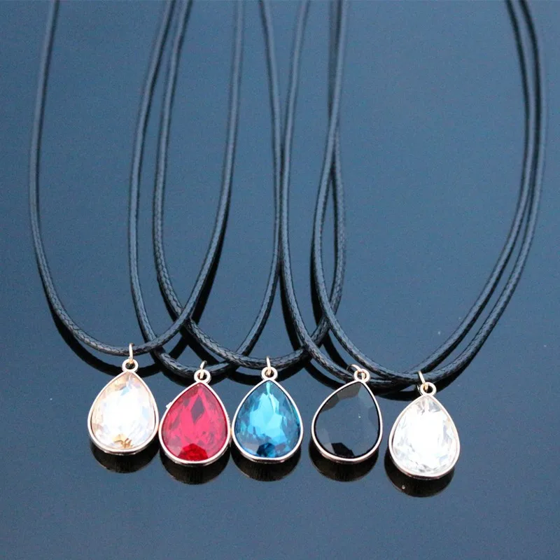 

2023 Summer Necklace for Women Crystal Water Drop Pendant Short Clavicle Chain Personality Glass Pendant Choker Collar Neckchai