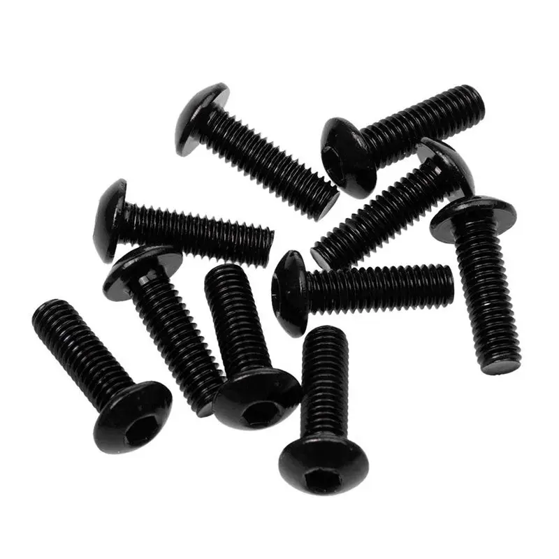 

16 X 5Mm 10Pcs Fasteners Screws Bolts License Plate Fixed Windscreen Shocks Motorcycle Auto Truck Decorative - Black