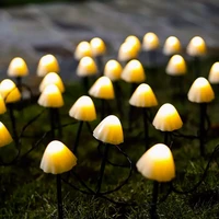 2022 new mushroom light solar outdoor light string waterproof energy saving suitable for garden lawn festive decoration flicker