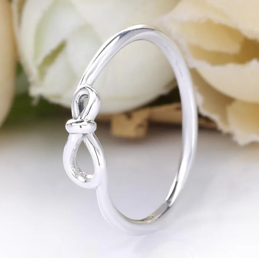 

Authentic 925 Sterling Silver Classic Infinity Knot Ring For Women Wedding Party Europe Fashion Jewelry
