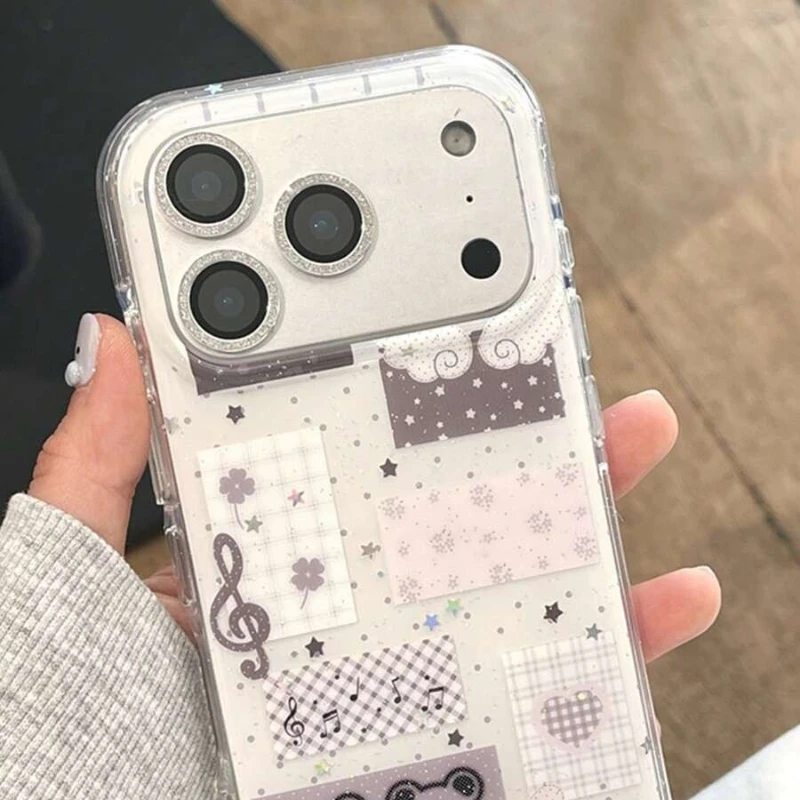 Фото Противоударный чехол для iPhone 17 16 15 14 13 12 11 Pro Max 16e X XR XS Max 7 8 Plus с корейским музыкальным символом, звездой, медведем и крыльями №4