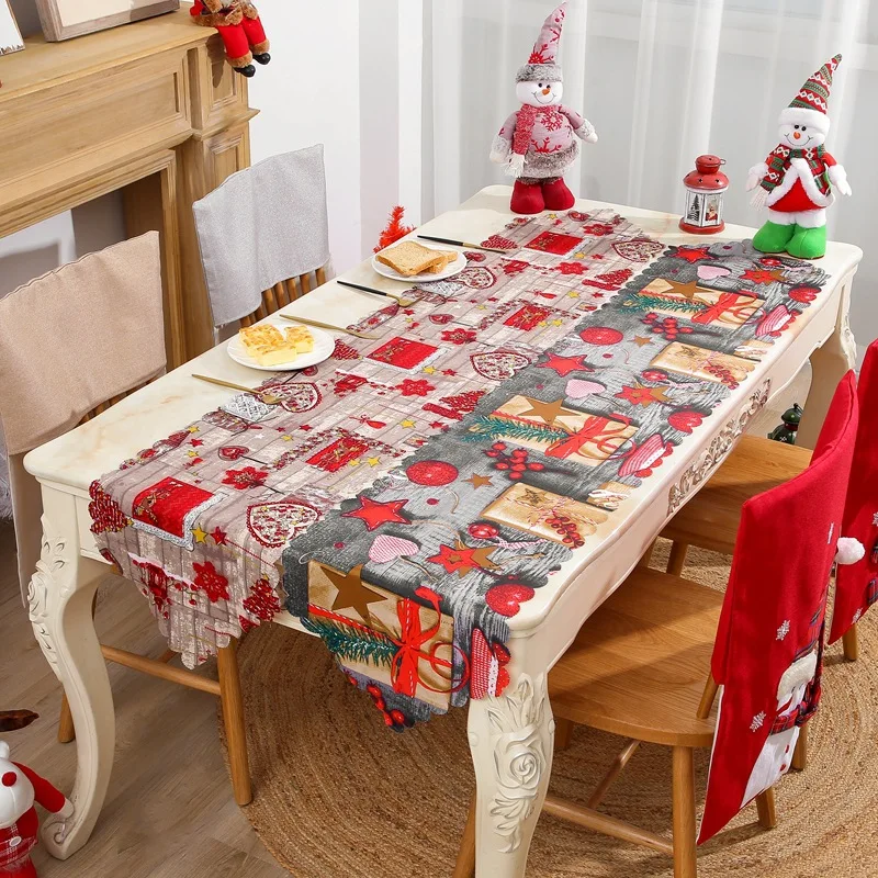 

Christmas Table Runner Christmas Decoration For Home Tablecloth 2022 Navidad Noel Kerst Xmas Gifts New Year 2023 Natal