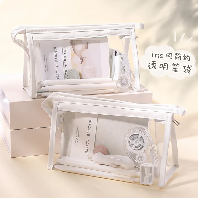Case Large Capacity Female Simple High-value Japanese Triangle Cosmetic Bag Korean Stationery
