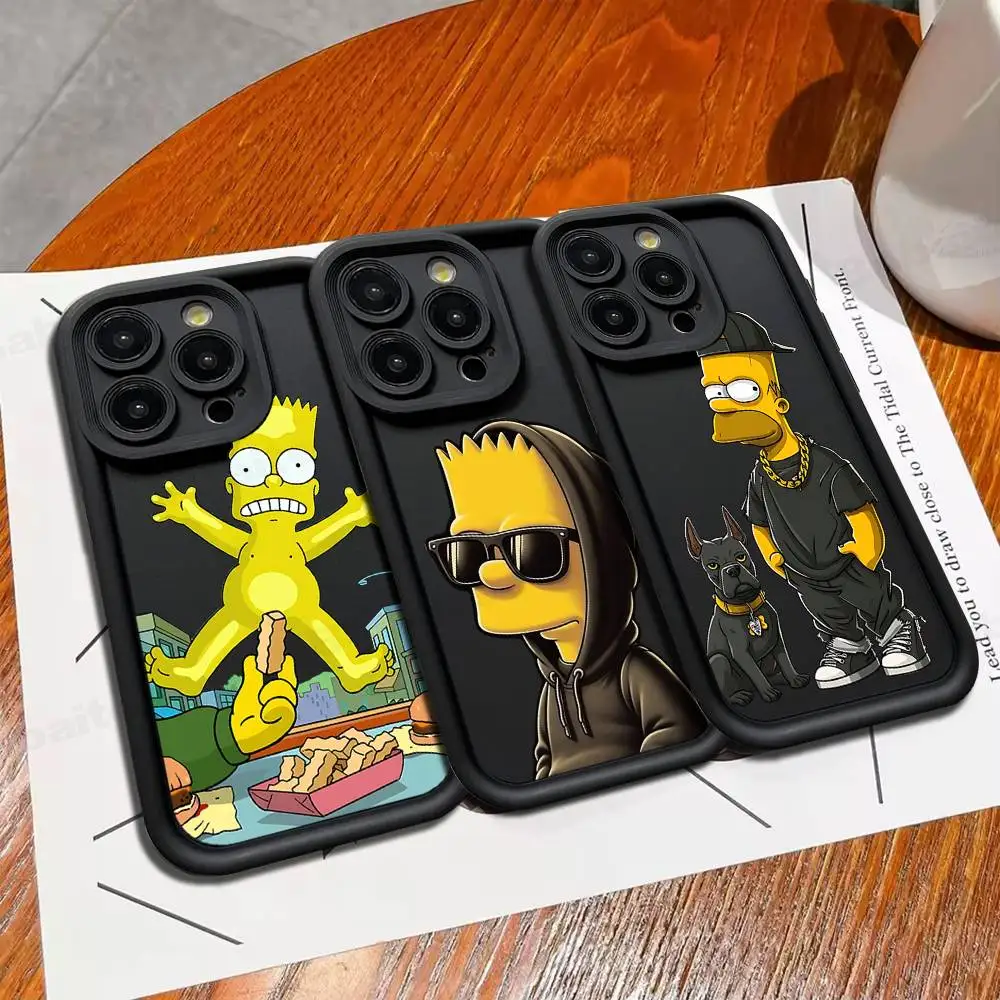 Фото Забавный мультяшный чехол для телефона S-Simpsons, силиконовый чехол для телефона для IPhone 17 Air 17, 16, 15, 14, 13, 12, 11 Plus Pro Max, противоударный №1
