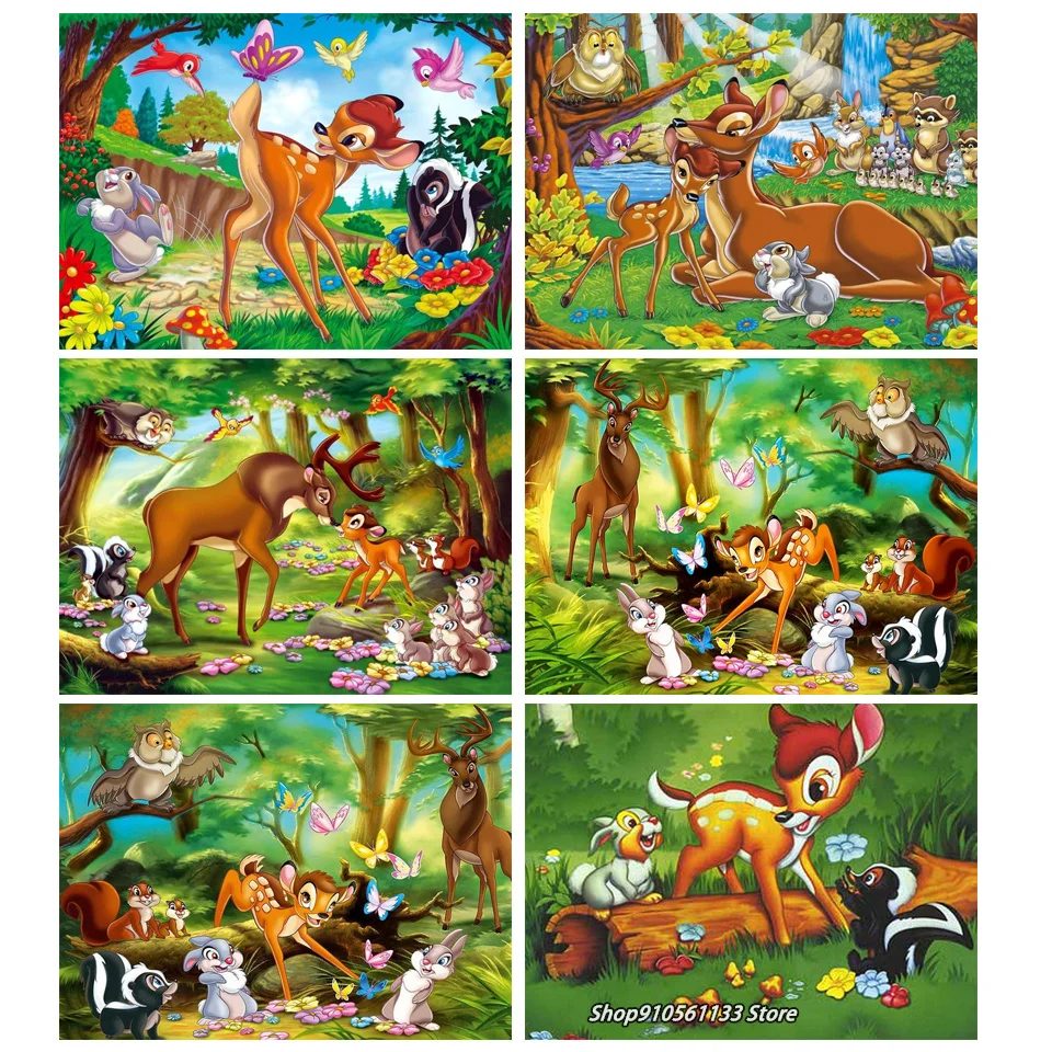 

Картина из алмазов Disney 5d, полноразмерная/круглая Алмазная вышивка «сделай сам» с изображением оленя Бэмби, домашний декор DSN197